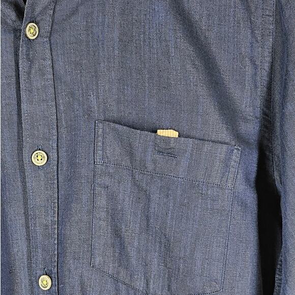 TED BAKER LONDON BUTTON-UP DRESS SHIRT – LONG SLEEVE – SIZE MEDIUM – DARK DENIM - Picture 13 of 16